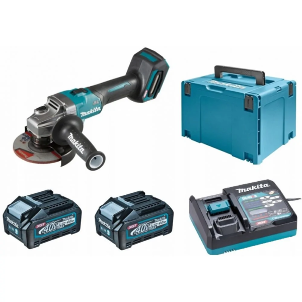 Makita GA005GM201 MÁY MÀI GÓC DÙNG PIN(125MM/CÔNG TẮC TRƯỢ (kèm 02 pin 4.0Ah + sạc nhanh)