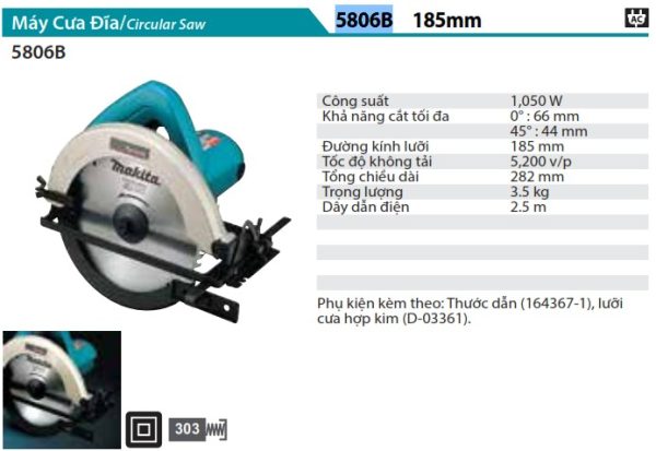 Makita 5806B MÁY CƯA ĐĨA(185MM)