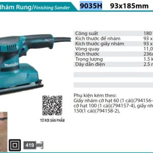 Makita 9035H MÁY CHÀ NHÁM RUNG