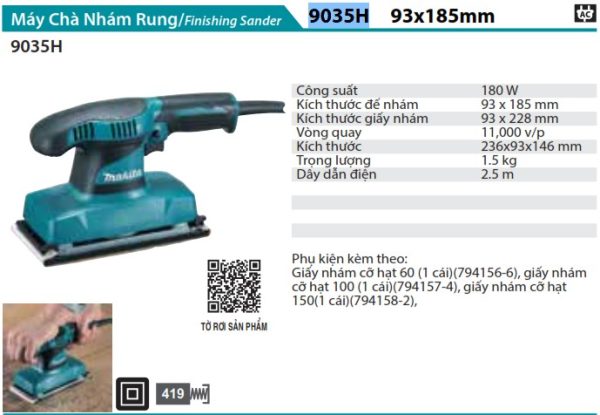 Makita 9035H MÁY CHÀ NHÁM RUNG