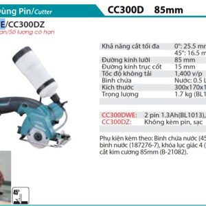 Makita CC300DWE MÁY CẮT DÙNG PIN(85MM)(10.8V) (kèm 02 pin + sạc)