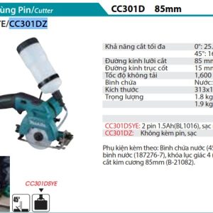 Makita CC301DZ MÁY CẮT DÙNG PIN(12V MAX) (không kèm pin sạc)