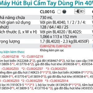 Makita CL002GZ01 MÁY HÚT BỤI DÙNG PIN(MÀU XANH/BL)(40V) (không kèm pin sạc)