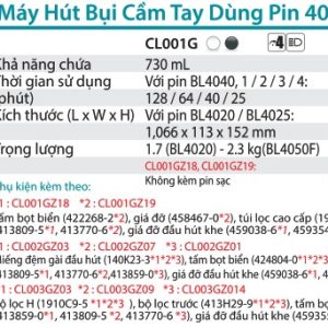 Makita CL002GZ03 MÁY HÚT BỤI DÙNG PIN(MÀU ĐEN/BL)(40V) (không kèm pin sạc)