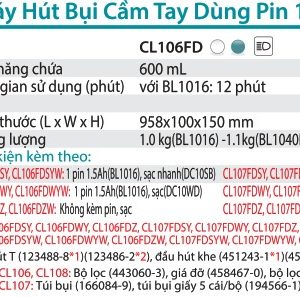 Makita CL108FDZ MÁY HÚT BỤI DÙNG PIN(12V MAX) (không kèm pin sạc)