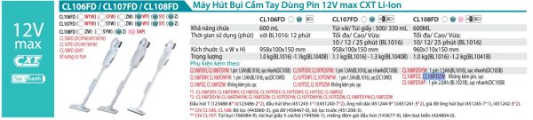 Makita CL108FDZW MÁY HÚT BỤI DÙNG PIN(12V MAX) (không kèm pin sạc)