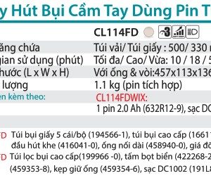 Makita CL117FDX4 MÁY HÚT BỤI DÙNG PIN(KHOANG CHỨA BỤI M (kèm 01 pin + sạc)