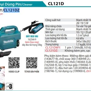 Makita CL121DZ MÁY HÚT BỤI DÙNG PIN(12V MAX) (không kèm pin sạc)