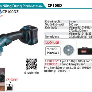 Makita CP100DSY MÁY CẮT ĐA NĂNG DÙNG PIN(12V MAX) (kèm 01 pin + sạc)