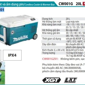 Makita CW001GZ01 MÁY LÀM MÁT VÀ ẤM DÙNG PIN(40V/18V/AC) (không kèm pin sạc)