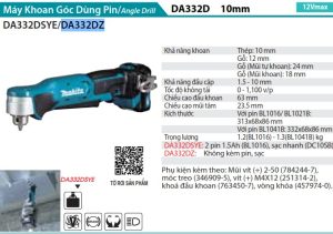 Makita DA332DZ MÁY KHOAN GÓC(12V MAX) (không kèm pin sạc)