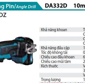 Makita DA333DSYE MÁY KHOAN GÓC(12V MAX) (kèm 02 pin 1.5AH + sạc)