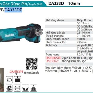 Makita DA333DZ MÁY KHOAN GÓC(12V MAX) (không kèm pin sạc)