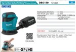 Makita DBO180Z MÁY CHÀ NHÁM QUỸ ĐẠO TRÒN DÙNG PIN(18V) (không kèm pin sạc)