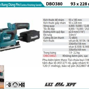 Makita DBO380Z MÁY CHÀ NHÁM RUNG DÙNG PIN(93X185MM/BL)( (không kèm pin sạc)