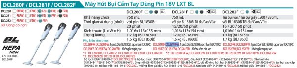 Makita DCL281FRFW MÁY HÚT BỤI DÙNG PIN(HEPA/BL)(18V) (kèm 01 pin 3.0 + sạc)