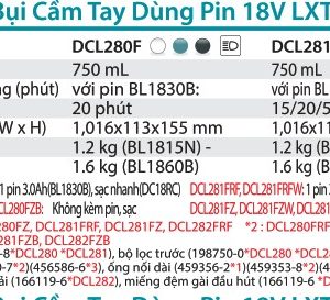 Makita DCL282FRF MÁY HÚT BỤI DÙNG PIN(BL)(18V) (kèm 01 pin 3.0 + sạc)