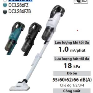 Makita DCL286FZW MÁY HÚT BỤI DÙNG PIN(BL)(18V)