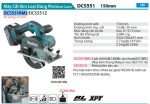 Makita DCS551RMJ MÁY CẮT KIM LOẠI DÙNG PIN(150MM/BL)(18V) (kèm 02 pin 4.0Ah + sạc nhanh)