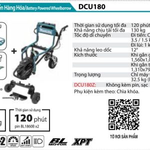 Makita DCU180Z XE VẬN CHUYỂN HÀNG HÓA DÙNG PIN(BL)(18V) (không kèm pin sạc)