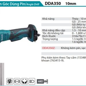 Makita DDA350Z MÁY KHOAN GÓC DÙNG PIN(18V) (không kèm pin sạc)