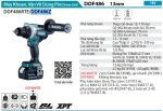 Makita DDF486Z MÁY KHOAN VÀ VẶN VÍT DÙNG PIN(BL)(18V) (không kèm pin sạc)