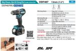 Makita DDF487Z MÁY KHOAN VÀ VẶN VÍT DÙNG PIN(BL)(18V) (không kèm pin sạc)