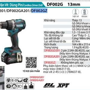 Makita DF002GZ MÁY KHOAN VÀ VẶN VÍT DÙNG PIN(BL)(40V MA (không kèm pin sạc)