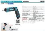 Makita DF012DZ MÁY KHOAN VÀ VẶN VÍT DÙNG PIN(7.2V) (không kèm pin sạc)