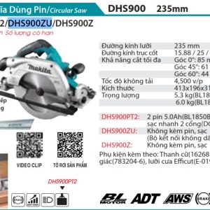 Makita DHS900ZU MÁY CƯA ĐĨA DÙNG PIN(235MM/AWS/BL) (không kèm pin sạc)