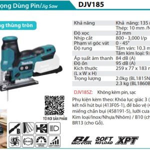 Makita DJV185Z MÁY CƯA LỌNG DÙNG PIN(BL)(18V)