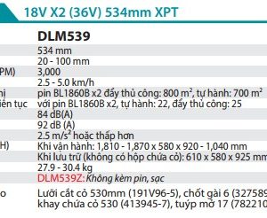 Makita DLM539Z MÁY CẮT CỎ ĐẨY DÙNG PIN(530MM)(18VX2) (không kèm pin sạc)