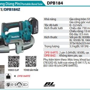 Makita DPB184Z MÁY CƯA VÒNG DÙNG PIN(51X51MM/BL)(18V) (không kèm pin sạc)