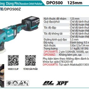 Makita DPO500RTE MÁY ĐÁNH BÓNG DÙNG PIN(BL) (kèm 02 pin 5.0 + sạc nhanh)