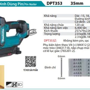 Makita DPT353Z MÁY BẮN ĐINH DÙNG PIN (18V) (không kèm pin sạc)