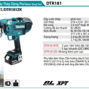 Makita DTR181ZK MÁY BUỘC DÂY THÉP DÙNG PIN(BL)(18V) (không kèm pin sạc)