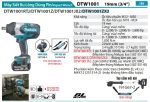 Makita DTW1001Z MÁY SIẾT BU LÔNG DÙNG PIN(19MM/BL)(18V) (không kèm pin sạc)