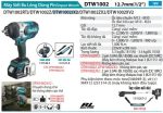 Makita DTW1002JX2 MÁY SIẾT BU LÔNG DÙNG PIN(12.7MM/DÂY ĐEO (kèm 02 pin 5.0 + sạc nhanh)