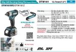 Makita DTW181RFE MÁY SIẾT BU LÔNG DÙNG PIN(12.7MM/BL) (kèm 02 pin 3.0 + sạc nhanh)