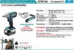 Makita DTW190ZX MÁY SIẾT BU LÔNG DÙNG PIN(12.7MM (không kèm pin sạc)