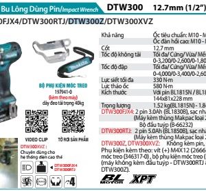 Makita DTW300Z MÁY SIẾT BU LÔNG DÙNG PIN(12.7MM/ (không kèm pin sạc)