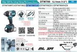 Makita DTW700TJX1 MÁY SIẾT BU LÔNG DÙNG PIN(12.7MM/ (kèm 02 pin 5.0 + sạc nhanh)