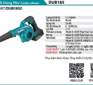 Makita DUB185Z MÁY THỔI DÙNG PIN(18V) (không kèm pin sạc)