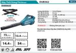 Makita DUB362Z MÁY THỔI DÙNG PIN(BL)(18VX2) (không kèm pin sạc)