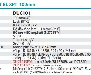 Makita DUC101Z01 MÁY CƯA CÀNH DÙNG PIN(100MM/BL)(18V)