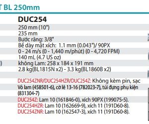 Makita DUC254Z MÁY CƯA XÍCH DÙNG PIN(90PX/BL)(18V) (không kèm pin sạc)