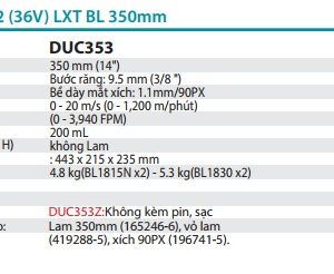 Makita DUC353Z MÁY CƯA XÍCH DÙNG PIN(350MM/90PXBL) (không kèm pin sạc)