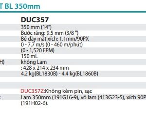 Makita DUC357Z MÁY CƯA XÍCH DÙNG PIN(350MM/90PX/BL)18V (không kèm pin sạc)