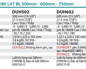 Makita DUH602RT MÁY TỈA HÀNG RÀO DÙNG PIN(600MM/BL)(18V) (kèm 01 pin 5.0 + sạc nhanh)