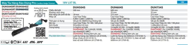 Makita DUH604SZ MÁY TỈA HÀNG RÀO DÙNG PIN(600MM/ (không kèm pin sạc)